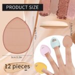 Finger Puff Thumb Cushion Concealer Fingertip Mini Slipper Shape Setting Powder Puff, 12pcs Mini Makeup Finger Puffs with Box - Image 5